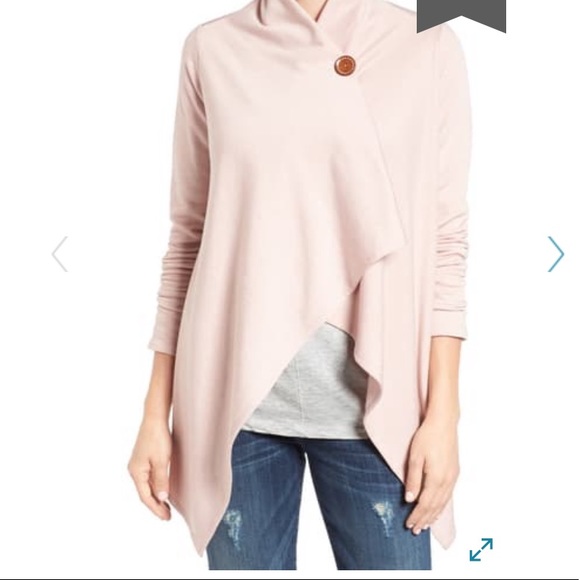 ♻️ BOBEAU One-Button Fleece Wrap Cardigan - Picture 2 of 10